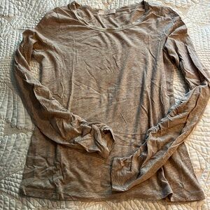 Underarm Gathered Long Sleeve Cashmere and Cotton Tissue Tee